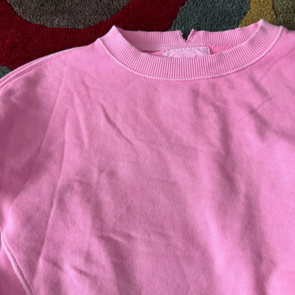 Aerie Down To Earth Crewneck Sweatshirt Oversized Neon Pink Size Small